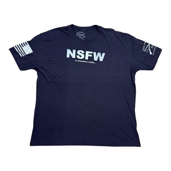 Grunt Style NSFW Graphic Anywhere Really TShirt 3X Black Cotton Patriotic Design - Picture 1 of 5